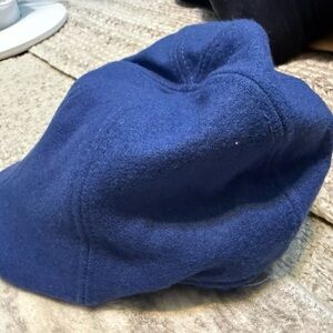 Classic Blue Wool Flat Cap